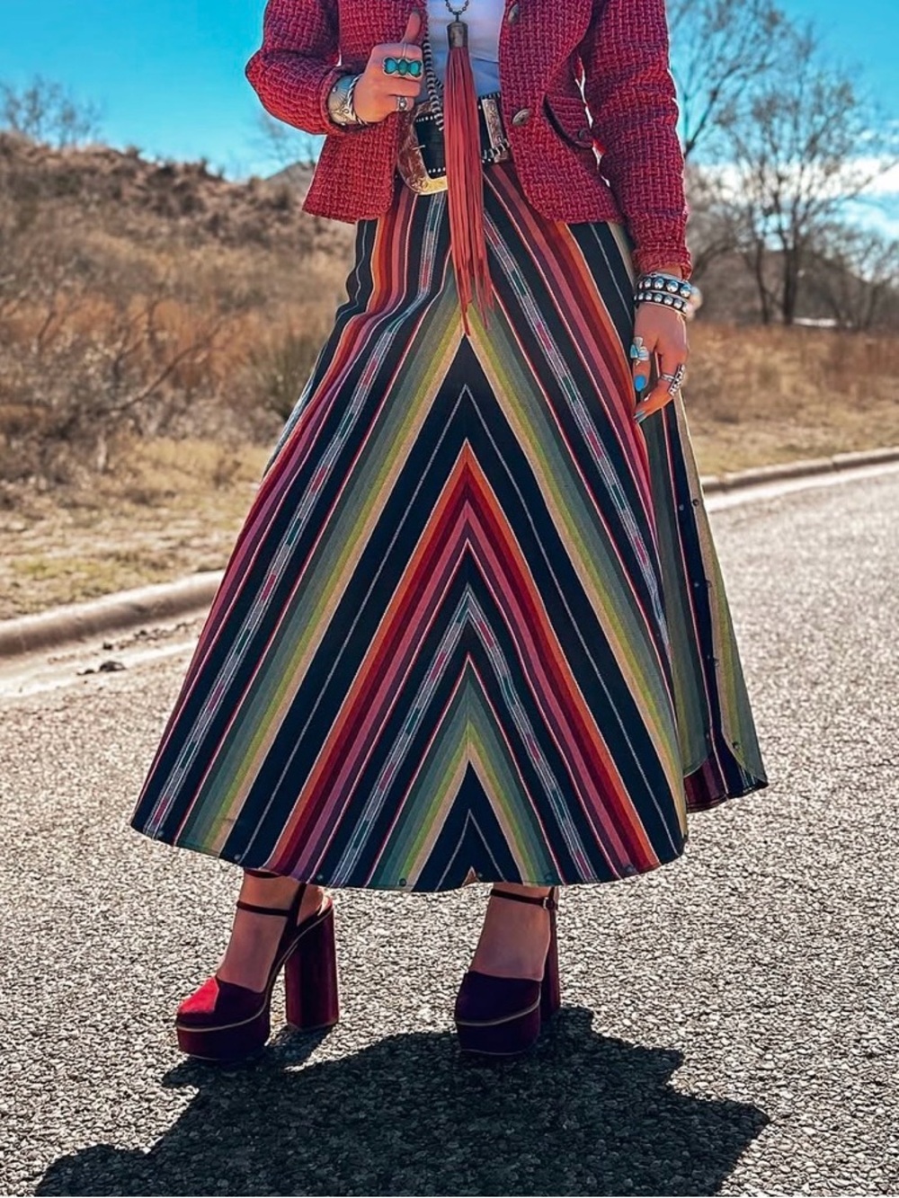 Silverado apparel Chelsea serape skirt